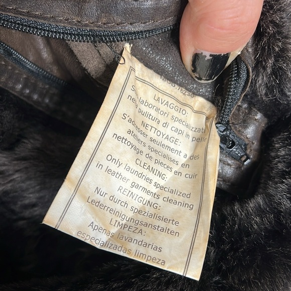 Gimo's Sz 56 Men’s Shearling Zip and Button Overcoat Jacket Made in Italy - Picture 11 of 14